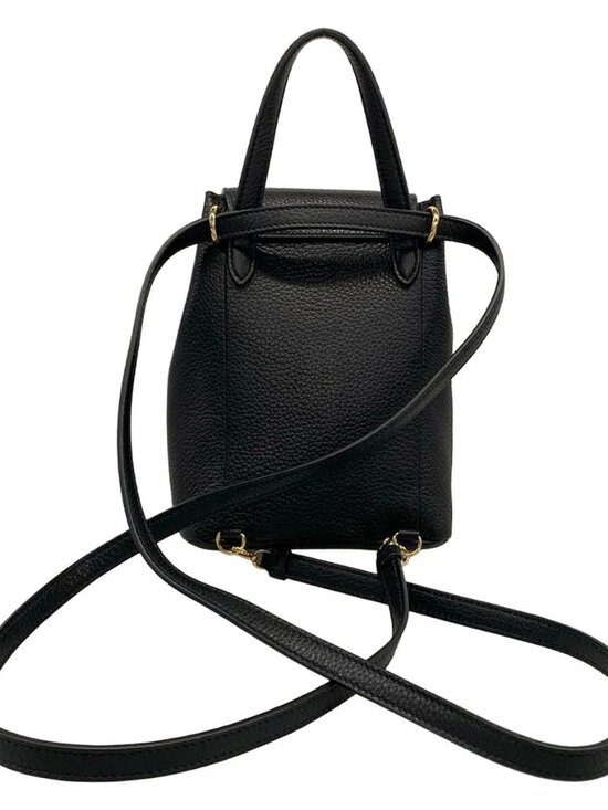 Salvatore Ferragamo Gancini 220376 Black Leather - Backpack main image 11